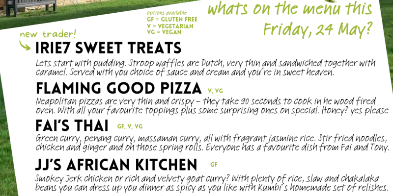 Axminster street food market Friday evening