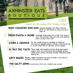 Axminster street food market menu VE day celebration weekend