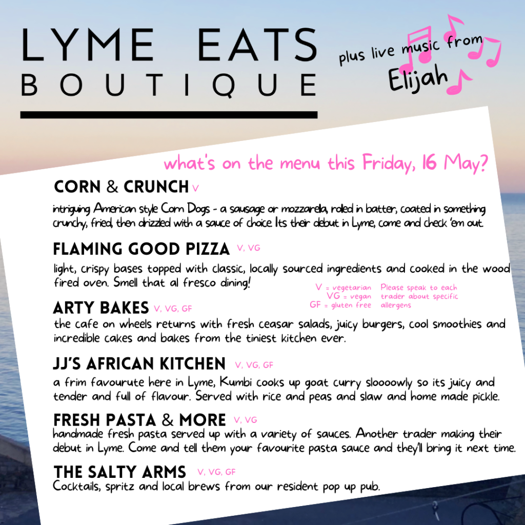Lyme Eats food festival menu 16 May 2025